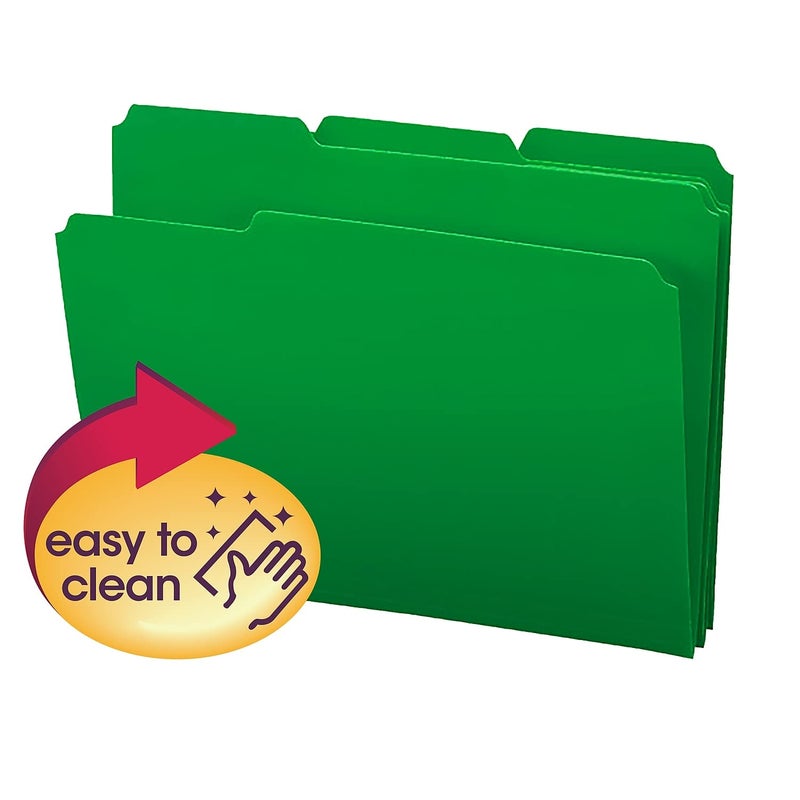 Smead Poly File Folder, 1/3-Cut Tab, Letter Size, Green, 24 per Box (10502) - Image 2